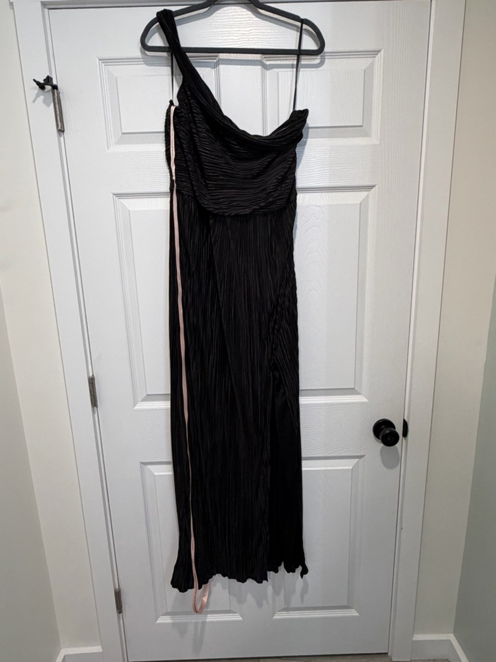 Lulus Poised Performance Black Plisse One-shoulder Maxi Dress - Size XXL - Picture 2 of 5